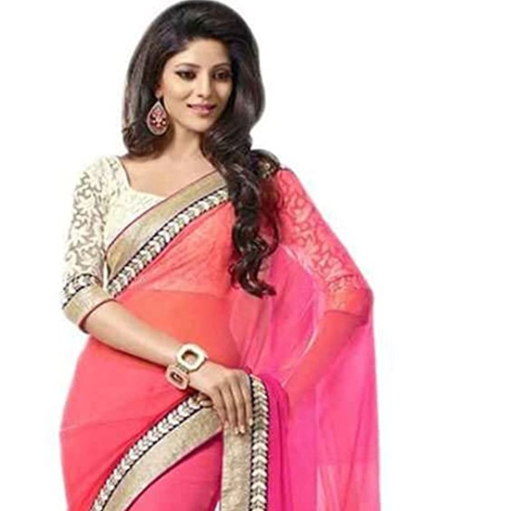 Pink Party Wear Saree with Blouse